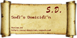 Soós Domicián névjegykártya